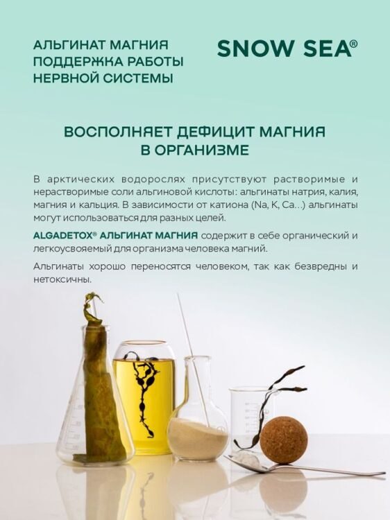 Альгинат магния  для поддержки нервной системы (10 пакетов х 1 г)
