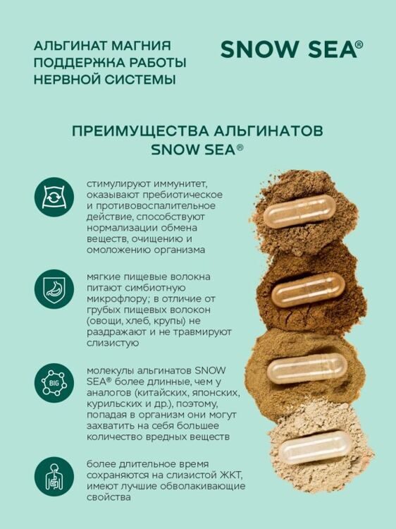 Альгинат магния  для поддержки нервной системы (10 пакетов х 1 г)